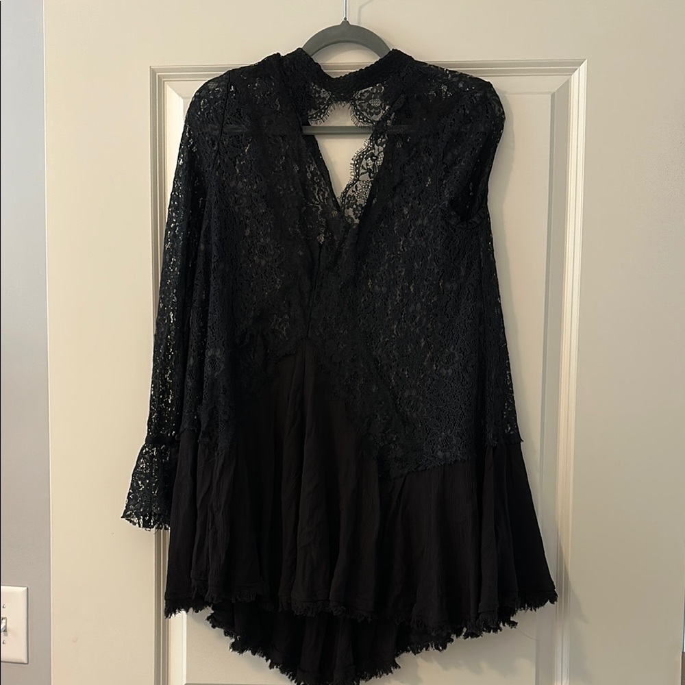 Free People Black Lace Dress